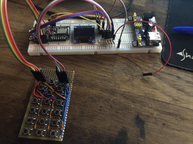 The test setup - the MCU, a keypad & an OLED